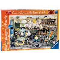 Ravensburger Crazy Cats In the Potting Shed 500 Piece Puzzle