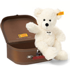 Steiff White Lotte Teddy Bear in Suitcase