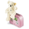 Steiff White Lotte Teddy Bear With Pink Suitcase