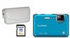 Lumix DMC FT1 Blue + White Case + 4GB SDHC Card