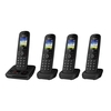 Panasonic KX-TGH724EB Cordless Telephone,  Quad Handset with Automated Call Block and Answering Machine