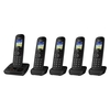 Panasonic KX-TGH725EB Cordless Telephone,  Five Handsets with Automated Call Block and Answering Machine