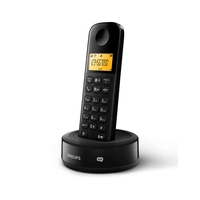Philips D1651B Cordless Phone,  Single Handset with Answer Machine