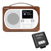 Pure Evoke H4 DAB/Bluetooth Radio in Walnut with Battery Pack