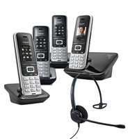 Siemens Gigaset S850A Quad Cordless Phones with Corded Headset