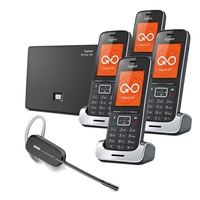 Siemens Gigaset SL450A GO Quad VoIP Cordless Phones with Wireless Headset