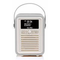 VQ Retro Mini Portable DAB & FM Radio with Bluetooth in Light Grey