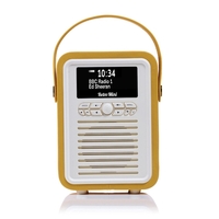 VQ Retro Mini Portable DAB & FM Radio with Bluetooth in Mustard