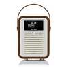 VQ Retro Mini Portable DAB Radio with Bluetooth in Brown