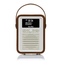 VQ Retro Mini Portable DAB Radio with Bluetooth in Brown