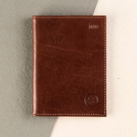 Embossed Prato Italian Leather Passport Holder