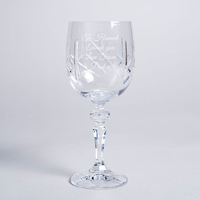 Engraved Cut Crystal Wine Goblet