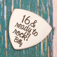 Engraved Guitar Plectrum - 16 & Ready To Rock