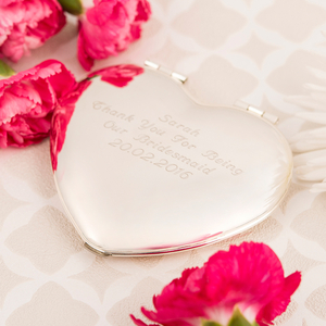 Engraved Heart Compact Mirror