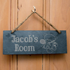 Engraved Hugs Hanging Slate Sign - Bedroom