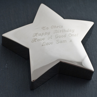 Engraved Silver Star Paperweight