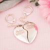 Engraved Two Heart Key Rings - Besties