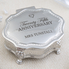 Engraved Vintage Style Jewellery Box - Twenty Fifth Anniversary