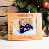 Engraved Wooden Photo Frame - First Christmas,  Signpost