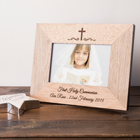Engraved Wooden Photo Frame - Holy Communion