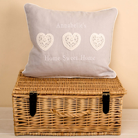 Personalised 3 Heart Dove Cushion