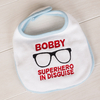Personalised Baby Bib For Boys - Superhero Disguise