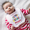 Personalised Baby Bib For Girls - Happy Birthday