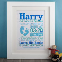 Personalised Baby Boy Print