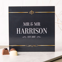 Personalised Belgian Chocolates - Black & Gold,  Couple