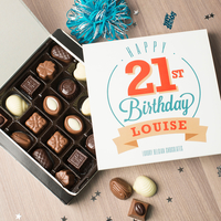 Personalised Belgian Chocolates - Happy 21st Birthday