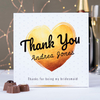 Personalised Belgian Chocolates – Thank You Gold Range