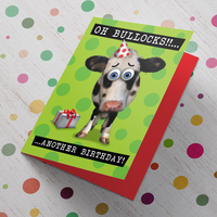 Personalised Birthday Card - Oh Bullocks! Cow