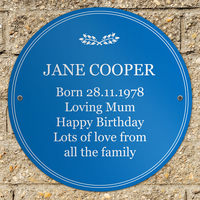 Personalised Birthday Heritage Blue Plaque