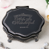 Personalised Black Vintage Jewellery Box - 40th Anniversay,  Wife