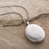 Personalised Brushed Brass Oval Locket Pendant