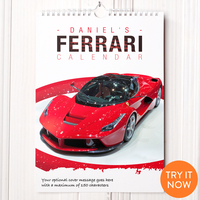 Personalised Calendar - Dream Cars - Ferrari Edition