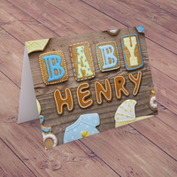 Personalised Card - Baby Boy Biscuits