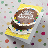 Personalised Card - Birthday Cake Yellow
