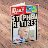 Personalised Card - Newspaper Retired Red Top