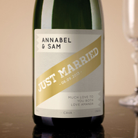 Personalised Cava - Just Married Banner