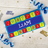 Personalised Chocolate Bar - Birthday Balloons