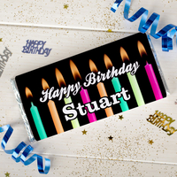Personalised Chocolate Bar - Birthday Candles