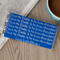 Personalised Chocolate Bar - I Love My Daddy (Blue)