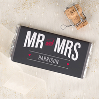 Personalised Chocolate Bar - Mr And Mrs - Black Label