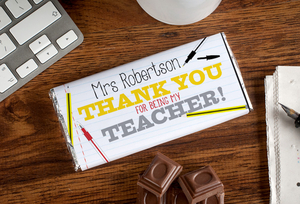 Personalised Chocolate Bar - Thank You For Being My Teacher