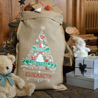 Personalised Christmas Tree Santa Sack