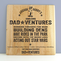 Personalised Dad-Ventures Wooden Sign