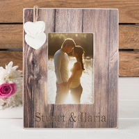 Personalised Distressed Wood Photo Frame - Names