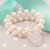 Personalised Double Freshwater Pearl Bracelet - 16th Birthday