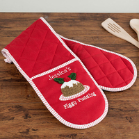 Personalised Figgy Pudding Double Oven Glove